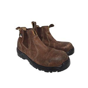 Dakota Men's 6100 Aluminum Toe 6 Inch Pull On Safety Work Boot Brown Size 10.5M